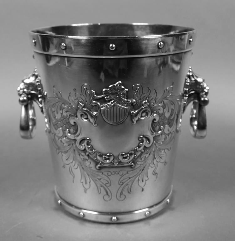 Appraisal: Meriden silver plated ice bucket or wine bottle cooler measuring