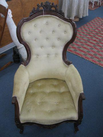 Appraisal: Victorian Parlor Chair balloon back carvel trim