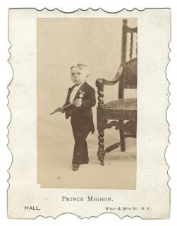 Appraisal: Prince Mignon Sideshow Cabinet Card New York City Hall ca