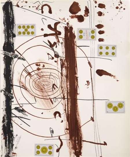 Appraisal: ANTONI TAPIES SPANISH B CARTES PER TERESA Lithograph with collage