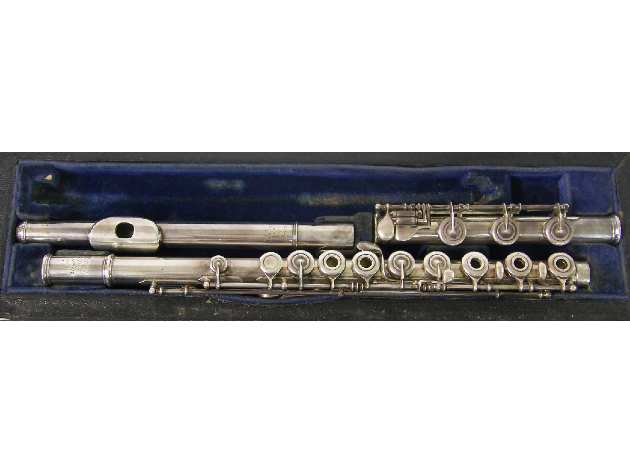 Appraisal: Fine French solid silver Boehm system flute by Louis Lot