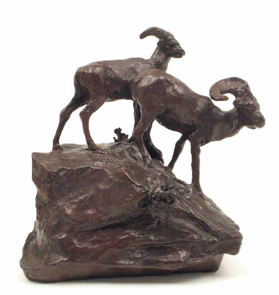 Appraisal: After Charles Marion Russell American Two Big Horn Sheep inscribed