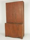 Appraisal: CUPBOARD - th C stepback country pine cupboard in old