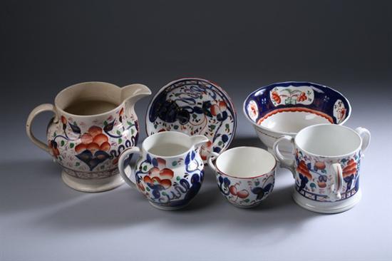 Appraisal: LARGE GROUPE IMARI PALETTE DINNERWARE th century Approximately pieces including