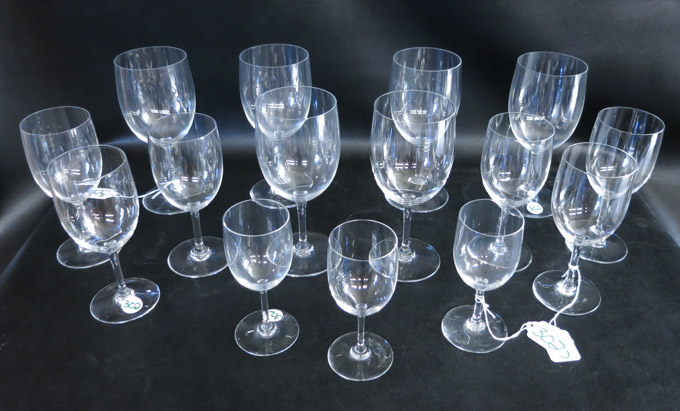 Appraisal: BACCARAT FRANCE CRYSTAL STEMWARE SET fifteen pieces plain pattern with