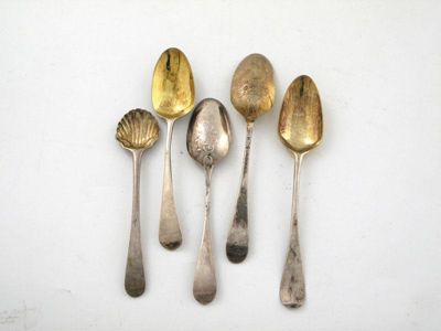 Appraisal: A set of five mid th century scroll back silver