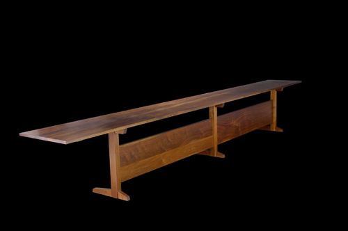 Appraisal: GEORGE NAKASHIMA Exceptional and unique walnut conference table with plank