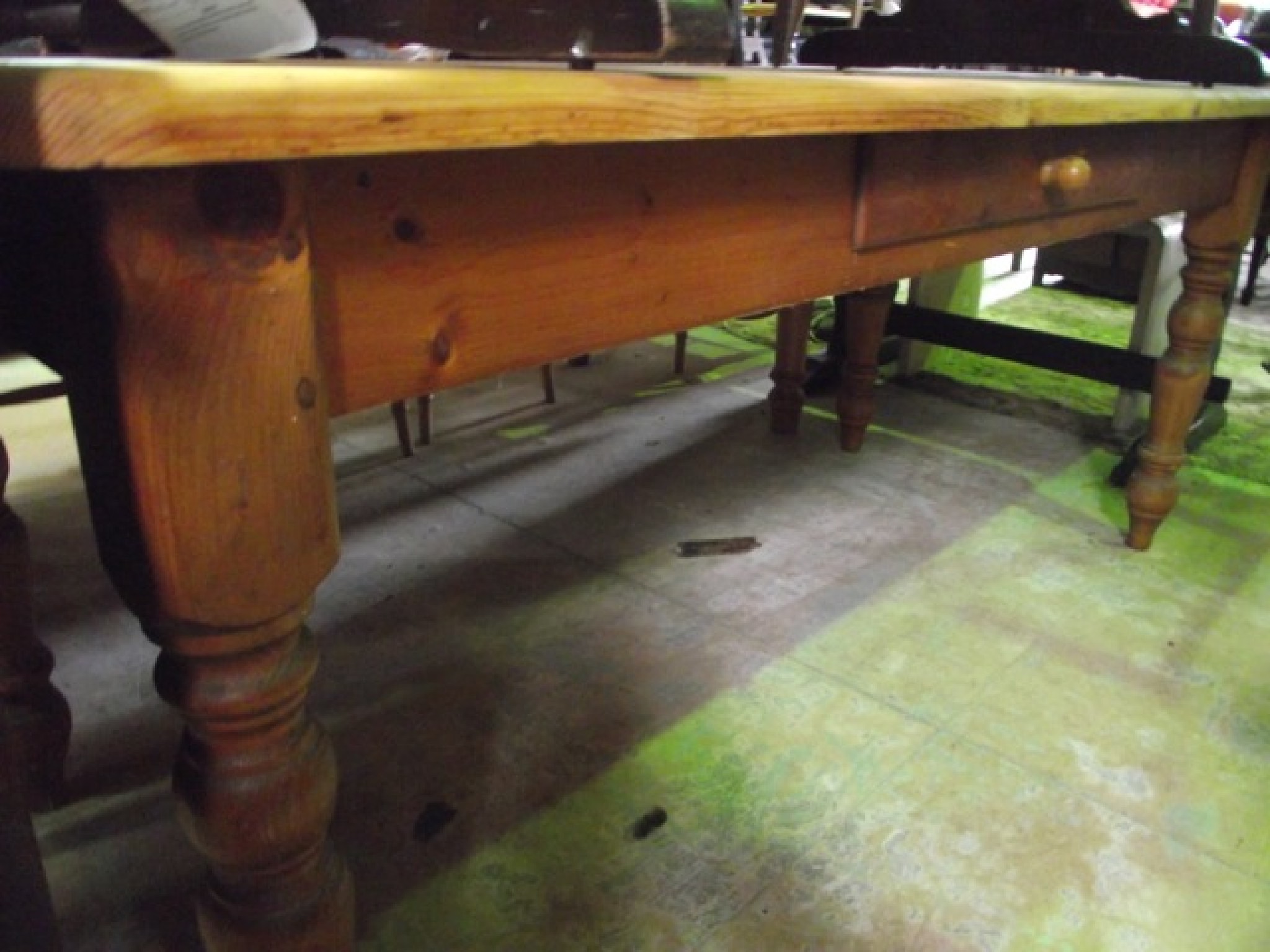 Appraisal: A Victorian style stripped pine farmhouse kitchen table of rectangular