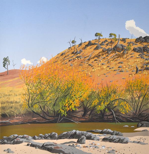 Appraisal: DAVID ROSE - Autumn at Macquarie River screenprint DAVID ROSE