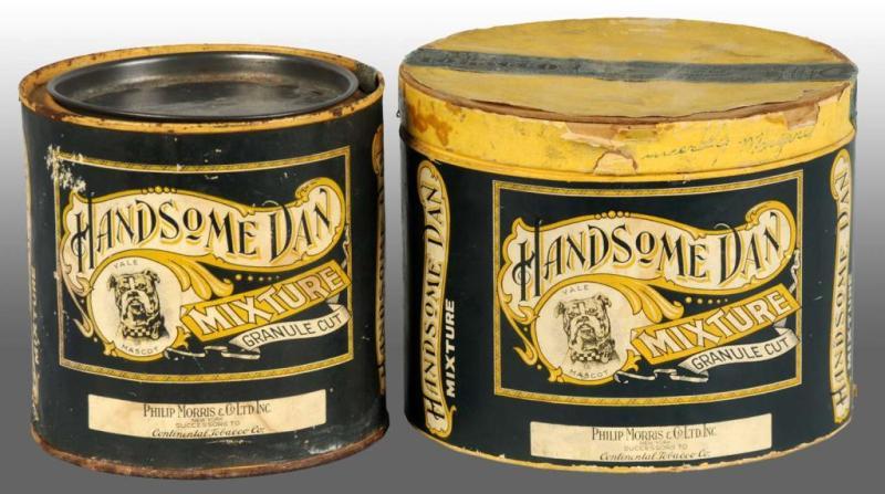 Appraisal: Lot of Handsome Dan Tobacco Tins Description Both have paper