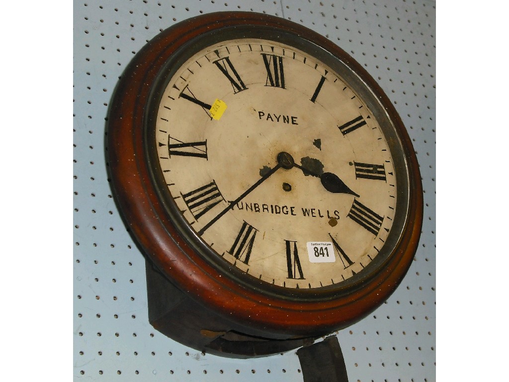 Appraisal: Mahogany single fusee wall dial signed Payne Tunbridge Wells within