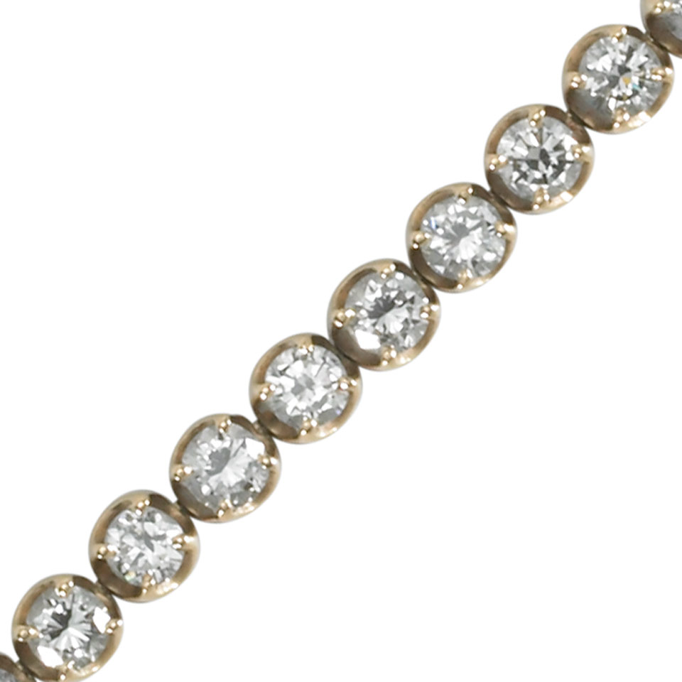 Appraisal: k Yellow Gold Straightline Bracelet set with brilliant cut diamonds