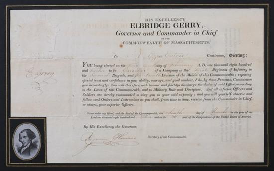 Appraisal: ELBRIDGE GERRY MASSACHUSETTS SIGNER OF THE DECLARATION OF INDEPENDENCE DS