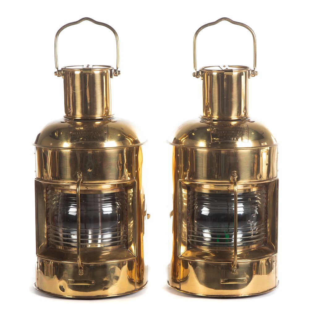 Appraisal: Pair of Nippon Side Light Ships Lanterns Circa s- s