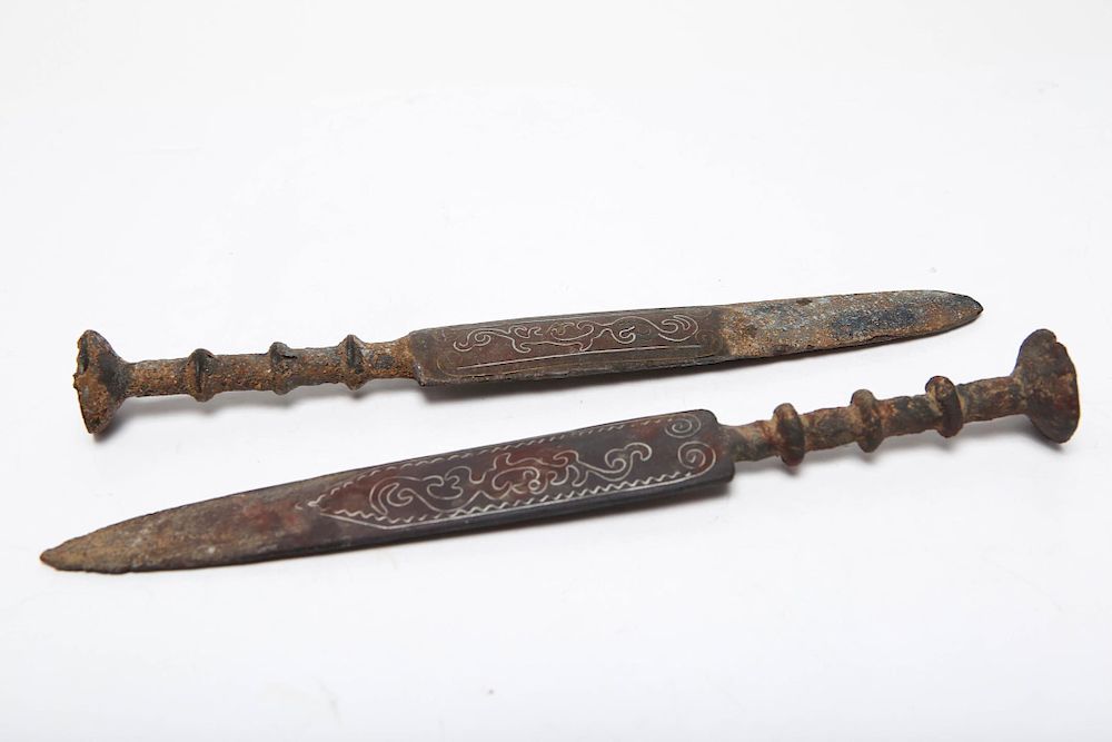 Appraisal: Chinese Metal Daggers Warring States-Manner Pair Chinese Warring States Period