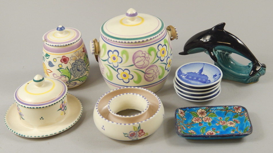 Appraisal: Various items of Poole pottery etc to include a biscuit