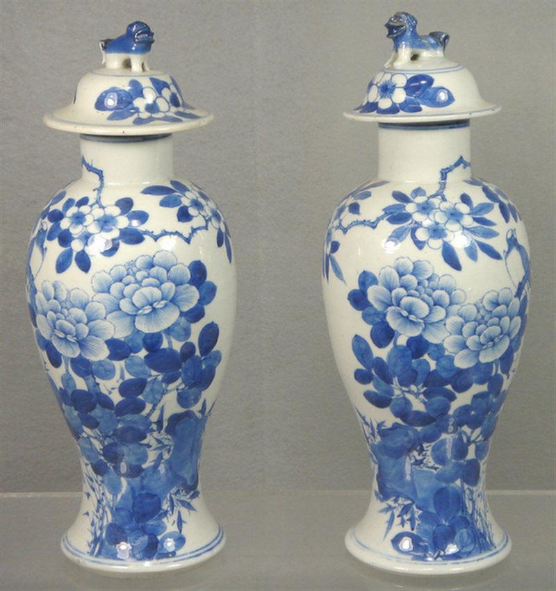 Appraisal: Pair of th th c Chinese porcelain covered vases some