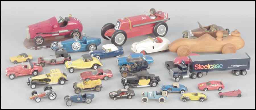 Appraisal: COLLECTION OF MODEL TOY CARS Comprised of wood aluminum and