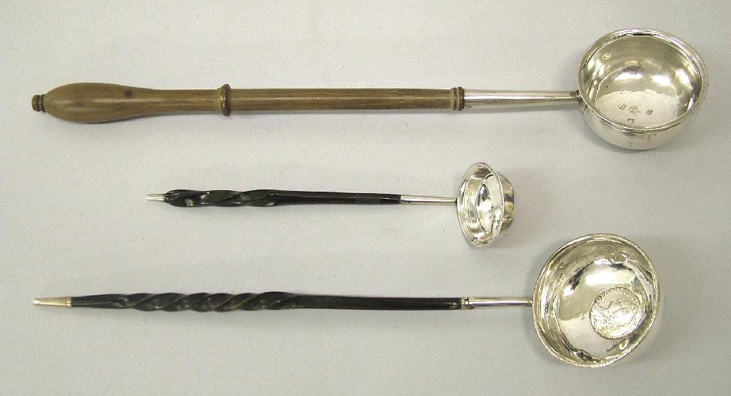 Appraisal: George III toddy ladle with twisted horn handle maker's mark