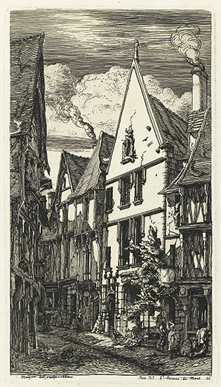 Appraisal: CHARLES MERYON Rue de Toiles Bourges Etching x mm x