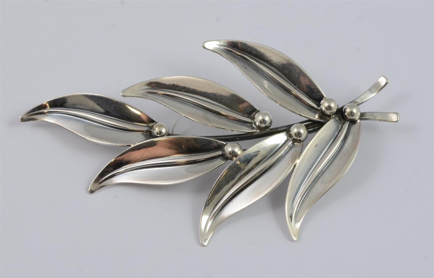 Appraisal: N E From Denmark Oversize Silver Brooch - wide