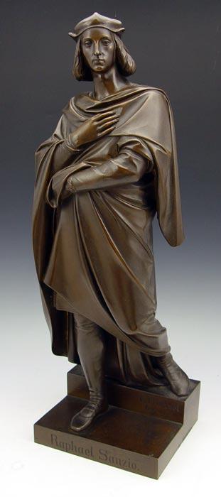 Appraisal: HAHNEL Ernest Julius German - Raphael Sanzio Bronze '' h