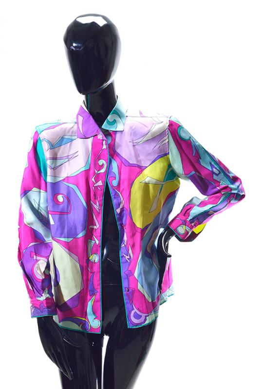 Appraisal: A GROUP OF THREE PUCCI BLOUSES A cotton tie neck