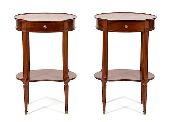 Appraisal: A Pair of Louis XVI Style Side Tables Height inches