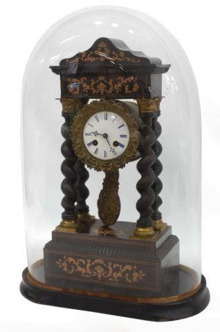 Appraisal: French Napoleon III period portico clock th c having an