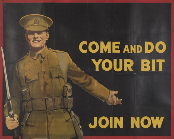 Appraisal: ORIGINAL BRITISH WWI RECRUITMENT POSTER COME AND DO YOUR BIT