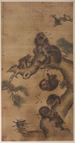 Appraisal: AFTER MORI SOSEN - Monkeys playing on a tree branch