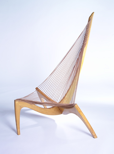 Appraisal: JORGEN HOVELSKOV JORGEN CHRISTENSEN SNEDKERI Harp chair with birch frame