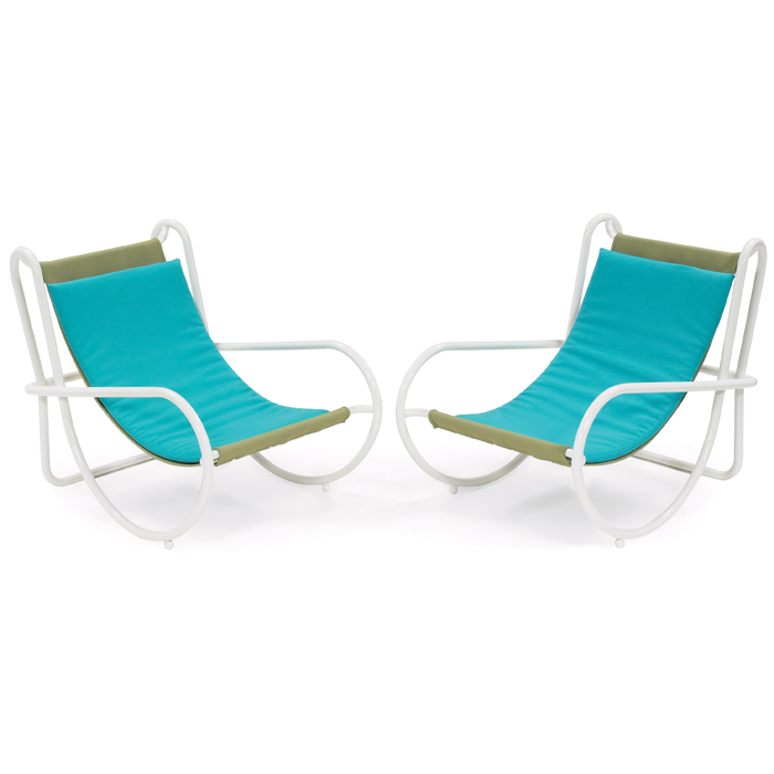 Appraisal: Gae Aulenti ''Locus Solus'' chairs pair by Poltronova s white