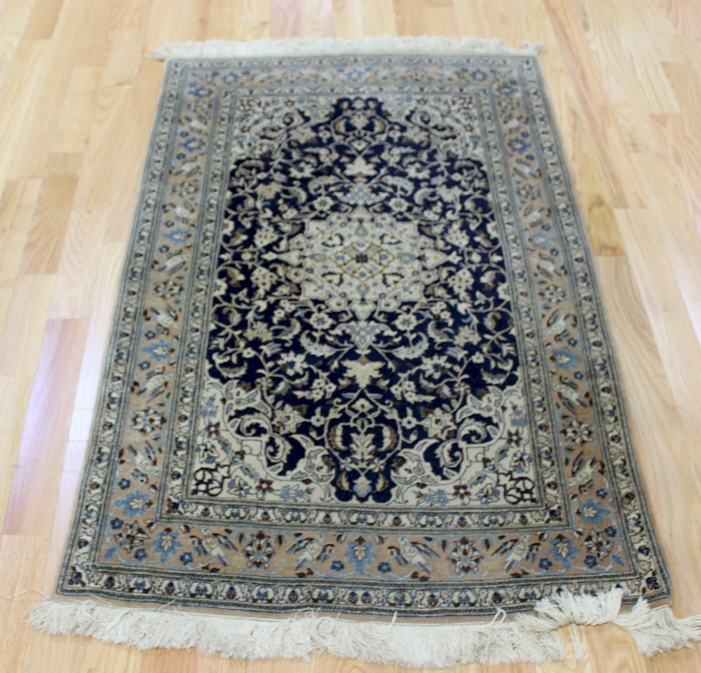 Appraisal: Antique and Finely Hand Woven Persian Silk Carpet Nice design