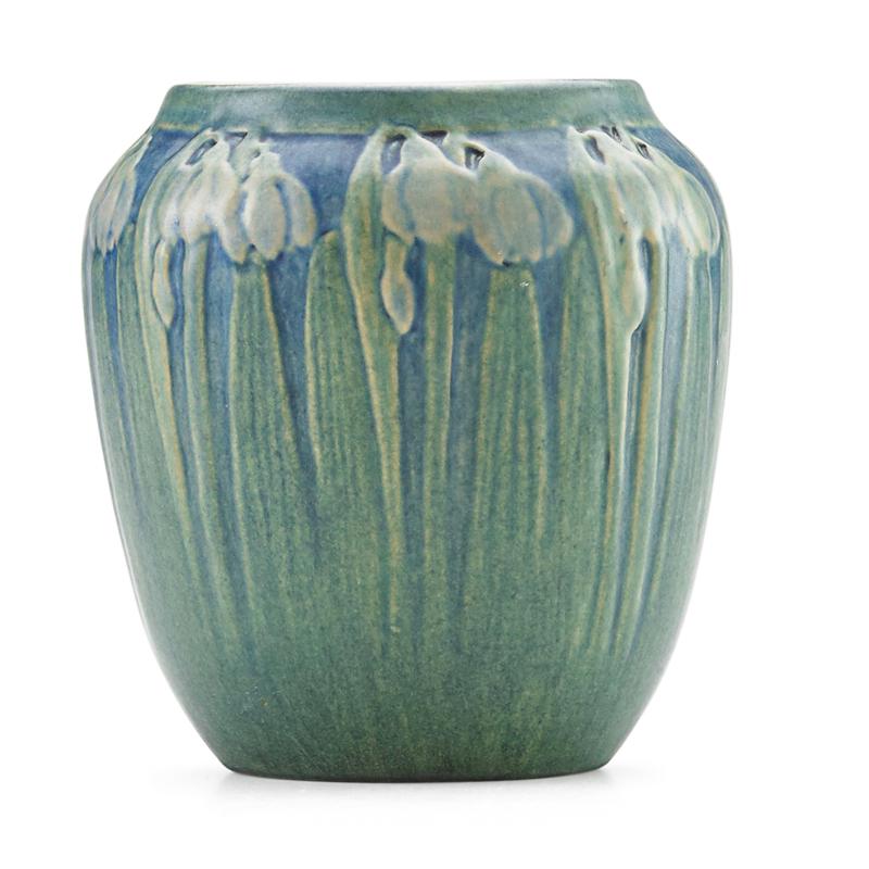 Appraisal: NEWCOMB COLLEGE Transitional vase Condition Report tight hairline to rim