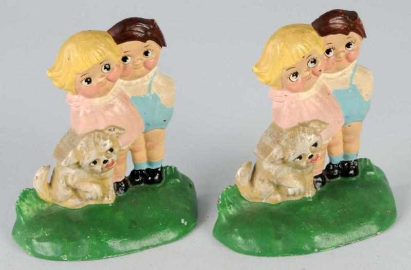 Appraisal: Cast Iron Dolly Bobby Bookends Description Made by Hubley Condition