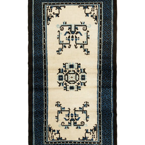 Appraisal: A Chinese Blue and White Wool Runner th Century feet