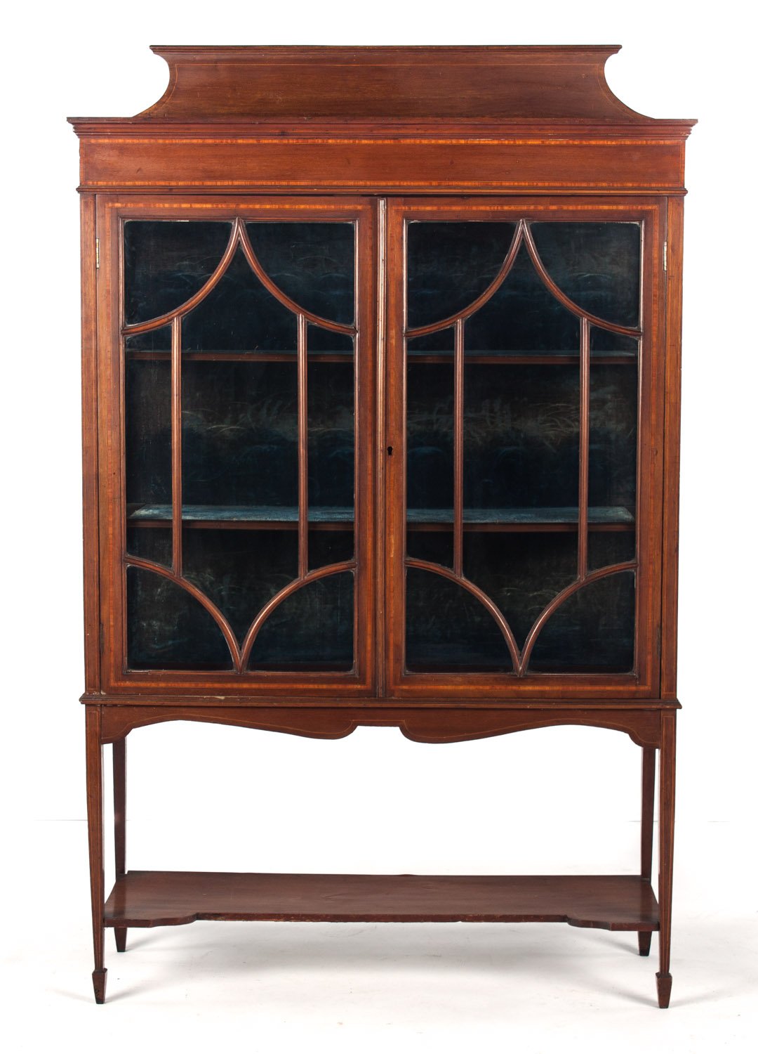 Appraisal: Edwardian inlaid mahogany china cabinet late th early th century