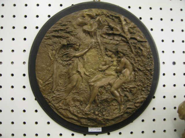 Appraisal: th Century Bronze Plaque of Adam Eve in the garden