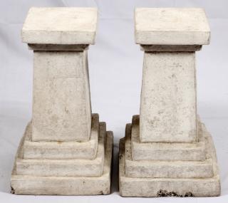 Appraisal: MODERN CAST PEDESTALS PAIR MODERN CAST PEDESTALS PAIR H Pedestals