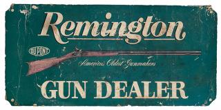 Appraisal: Remington Gun Dealer Advertising Placard Remington Gun Dealer Advertising Placard