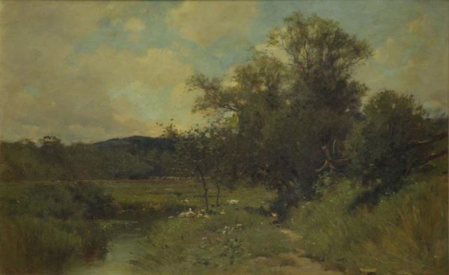 Appraisal: SMILLIE George Oil on Canvas Summer Landscape Signed and dated