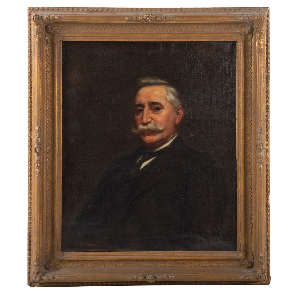 Appraisal: American School th c Portrait Of A Gentleman Oil on