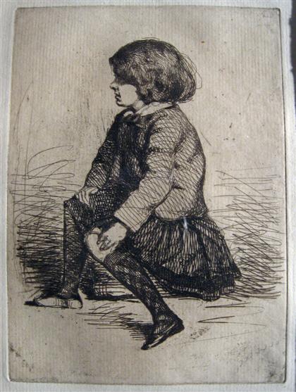 Appraisal: JAMES ABBOTT MCNEILL WHISTLER american - SEYMOUR SEATED Etching x