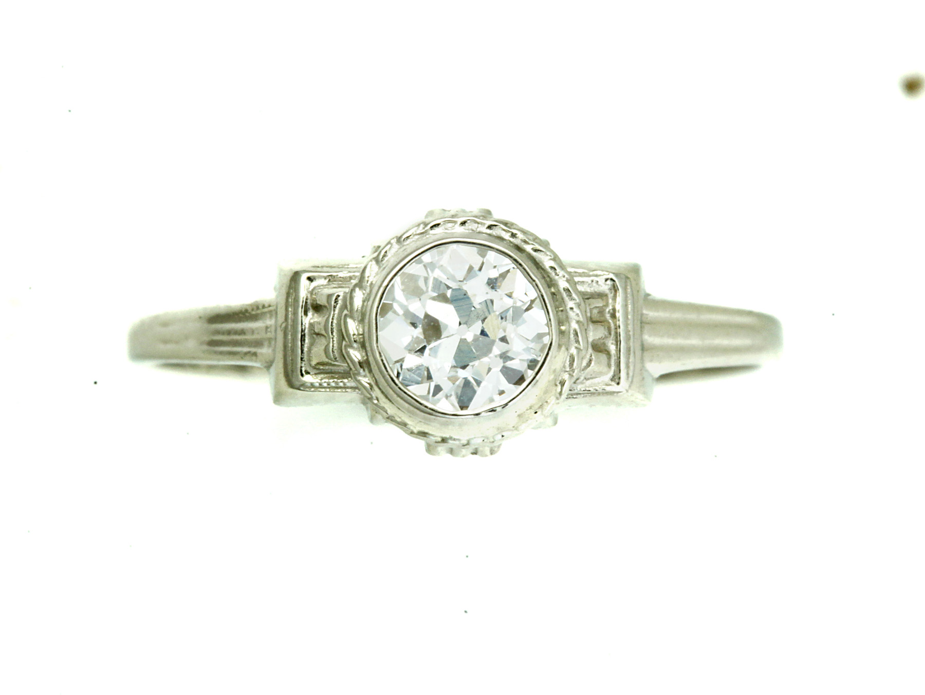 Appraisal: DIAMOND RING American th century White gold ring marked k