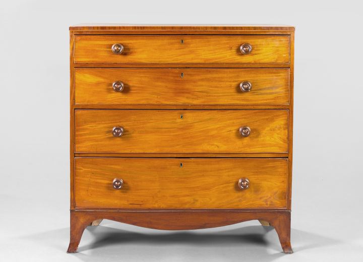 Appraisal: Regency-Style Mahogany Chest third quarter th century the rectangular top