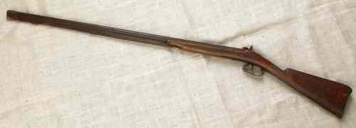 Appraisal: Half stock percussion shotgun gauge octagonal to round smoothbore barrel