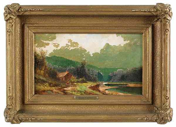 Appraisal: George Frederick Bensell American - oil on canvas landscape signed