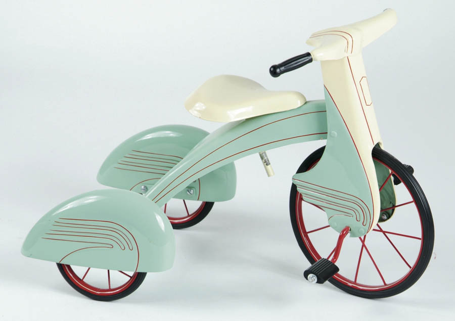 Appraisal: ART DECO CHILD S TRICYCLE Professionally restored in mint green