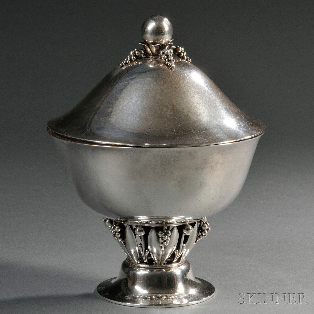 Appraisal: Georg Jensen Sterling Silver Covered Center Bowl Denmark - pattern